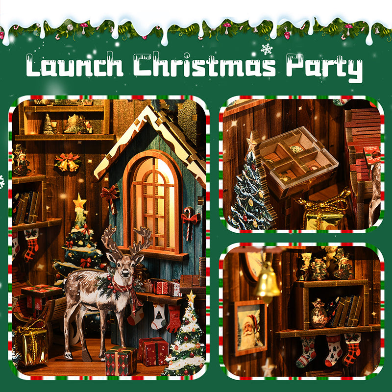 Snow Realm Wei Pavilion DIY Book Nook Wooden Miniature Model Kits