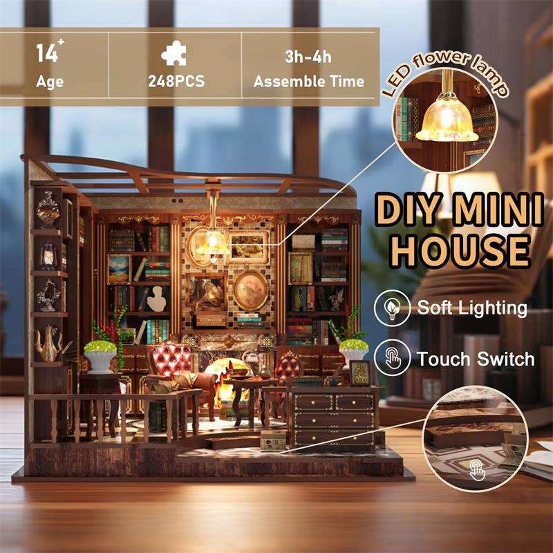 Left Bank Study Room DIY Miniature House Kit