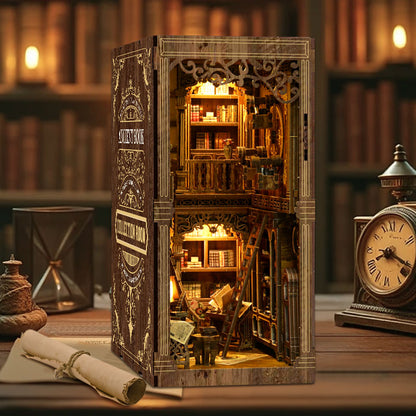 Antique Book Collection Room Book Nook | Robertdiy DIY Miniature Kit