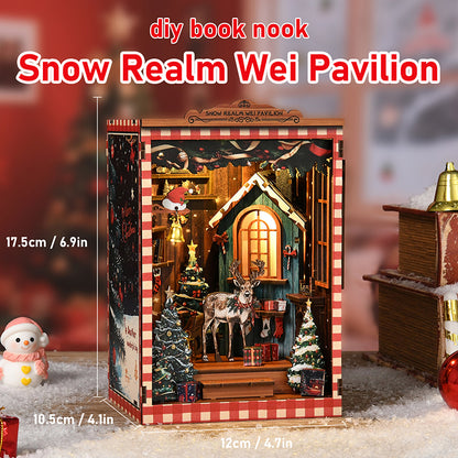 Snow Realm Wei Pavilion DIY Book Nook Wooden Miniature Model Kits