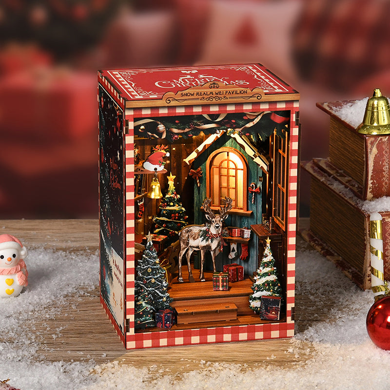 Snow Realm Wei Pavilion DIY Book Nook Wooden Miniature Model Kits